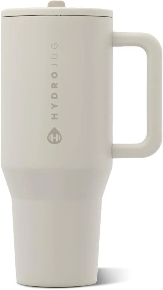 HydroJug Traveler 32oz, Insulated Water Bottle with Handle, Linen