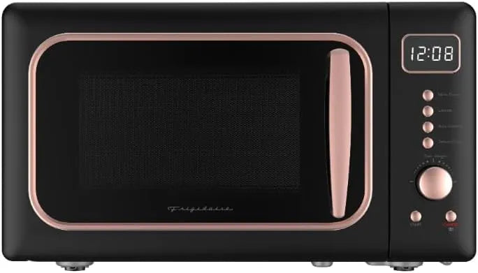 Frigidaire, 0.7 Cu. Ft. Retro Countertop Microwave Oven, 700W Compact Microwave with 8 Auto Cook Menus, Auto Defrost, 5 Power Levels, LED Display, Glass Turntable, Rosegold (Amazon Exclusive Color)