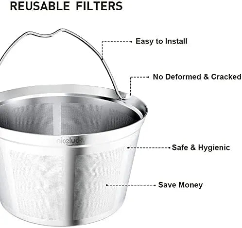 coffee filter reusable 8 10 12 cup basket replacement filter-stainless steel Permanent coffee filter Suitable for Bunn coffee brewer