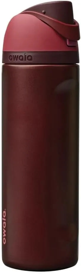 Owala FreeSip Stainless Steel Water Bottle 24 oz Black Cherry