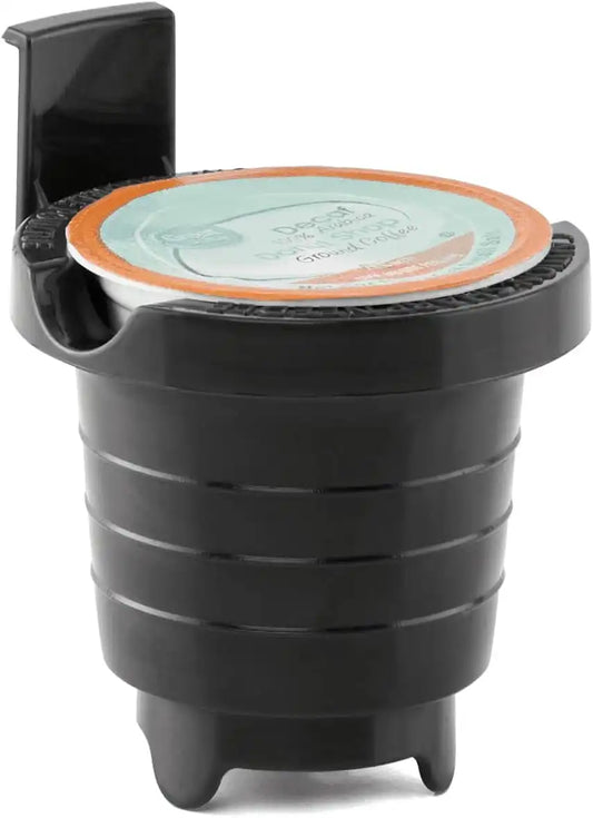 Compact Single Serve Dual Brew Coffee Maker - Compatible with Ground Coffee or K-Cups Pods | Adjustable Cup Size | Home & Office Coffee Brewer