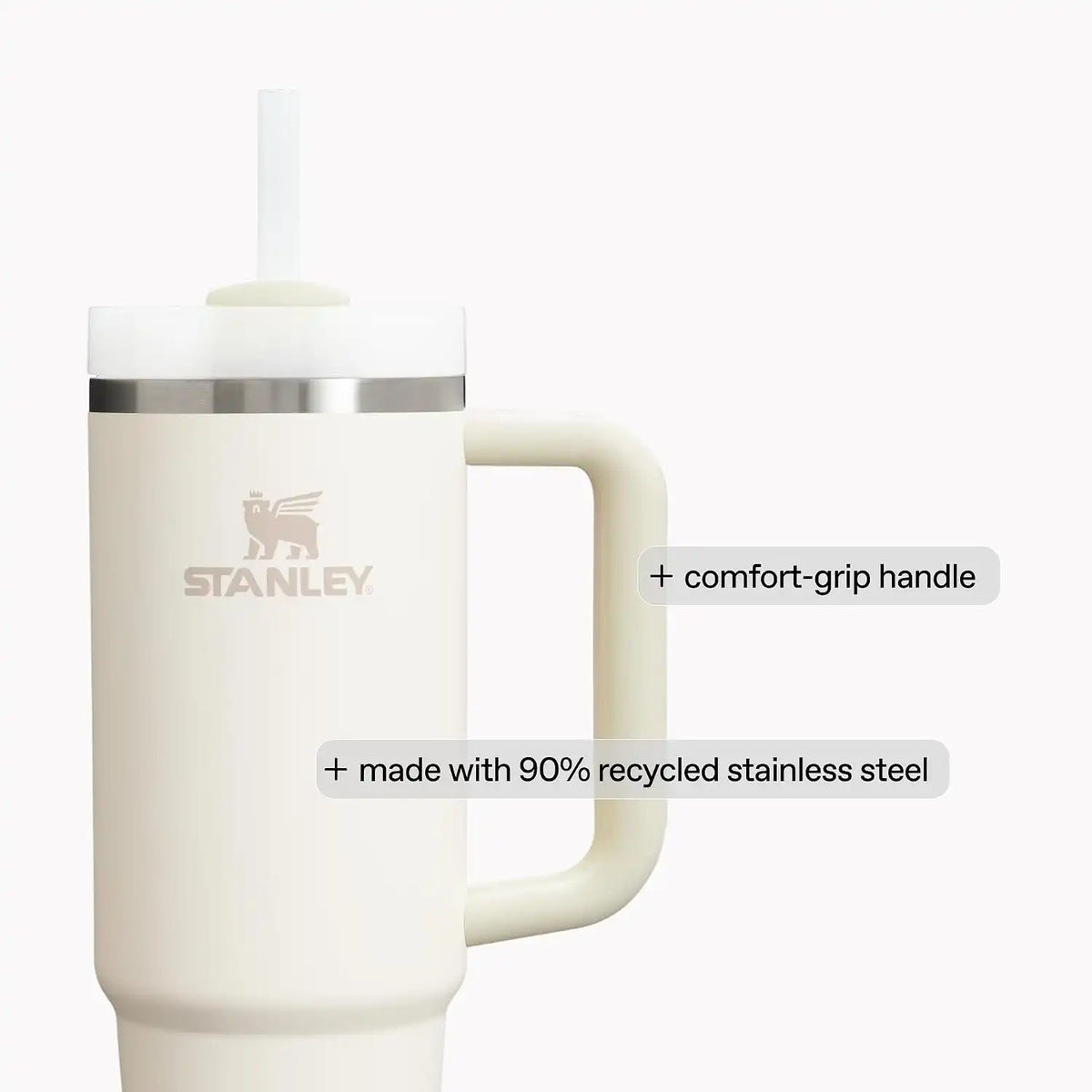 STANLEY Quencher H2.0 Flow State Tumbler, 40 oz, Toasted Almond