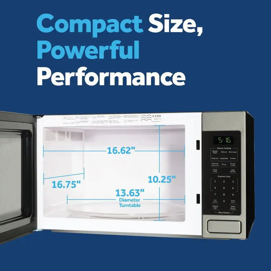 GE Countertop Microwave Oven, 1150 Watt, 1.6 Cu. Ft., Stainless Steel