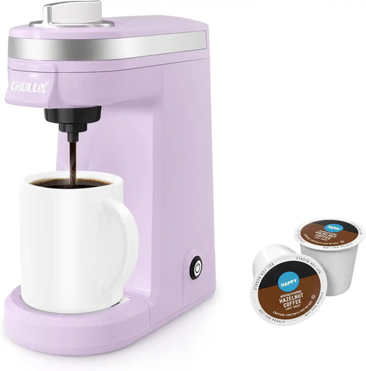 CHULUX Mini Single One Cup Coffee Maker for K Pod, Auto Shut Off, Lavender
