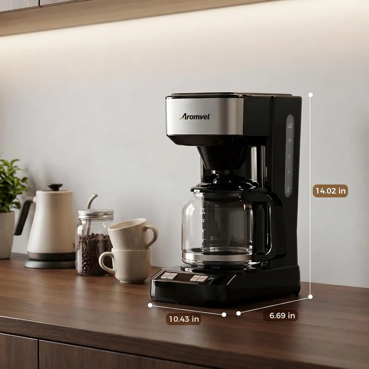 12 Cup Coffee Maker,Large 1.8L Water Tank Drip Coffee Machine