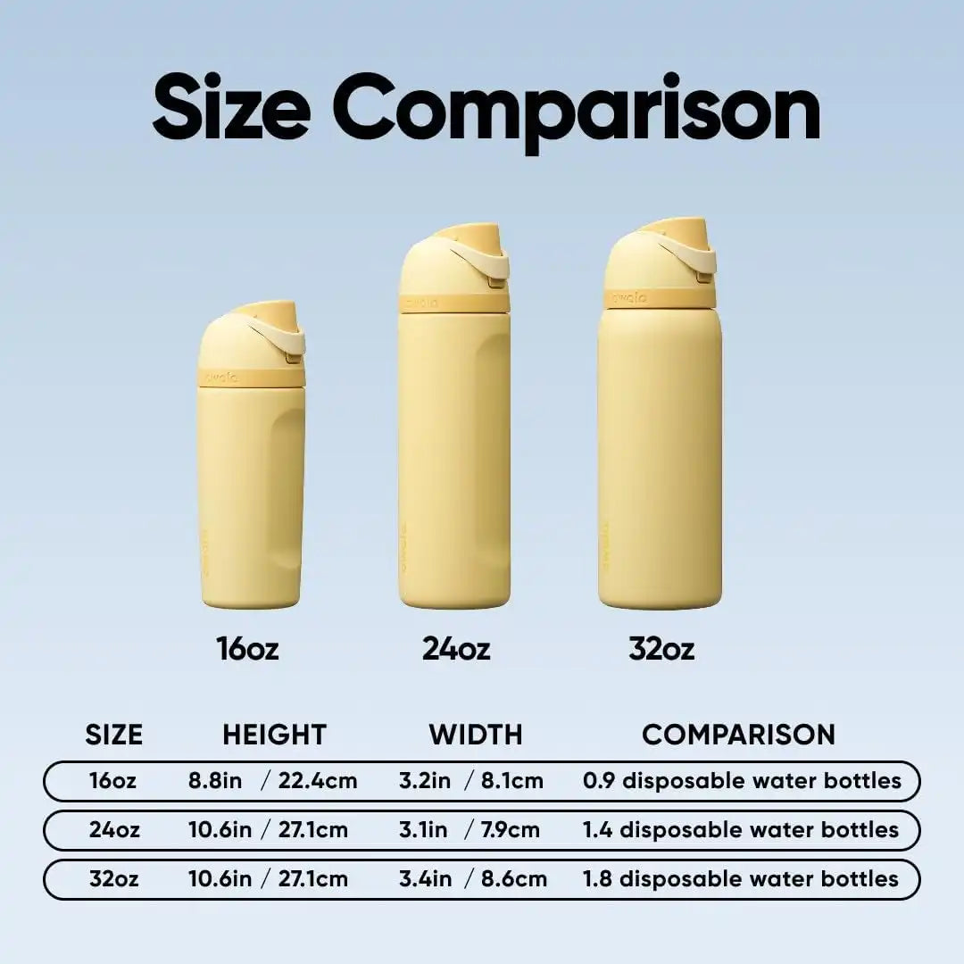 Owala FreeSip Kids Stainless Steel Water Bottle 16 oz Butter Half