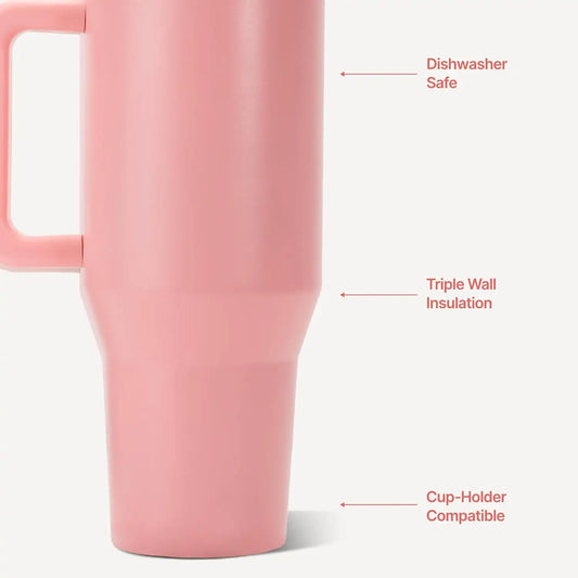 HydroJug Traveler 40oz, Insulated Water Bottle with Handle, Tulip