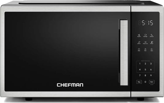 Chefman Countertop Microwave, 0.9 Cu Ft, 900W, Stainless Steel