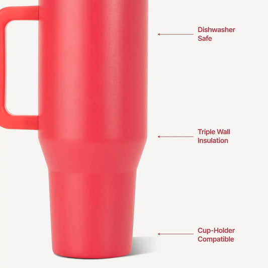 HydroJug Traveler 40oz, Insulated Water Bottle with Handle, Fruit Punch