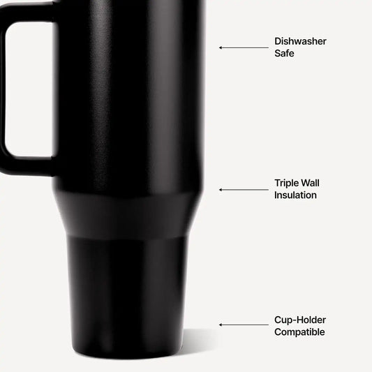 HydroJug Traveler 40oz, Insulated Water Bottle with Handle, Black