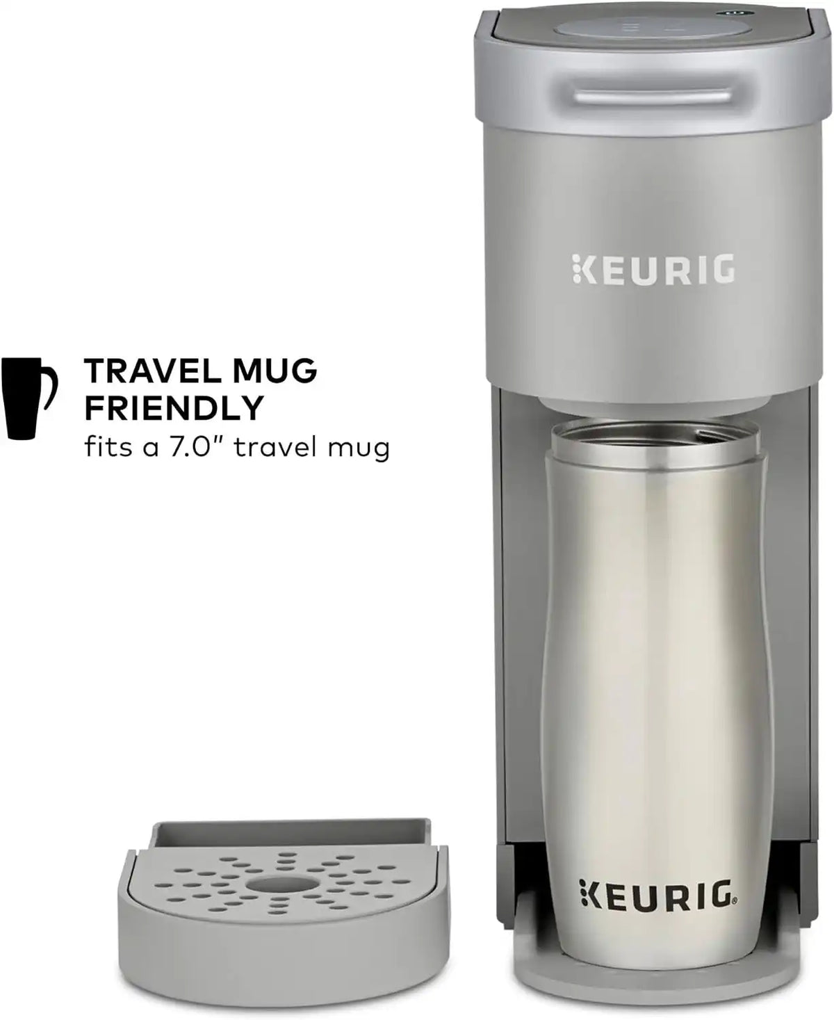 Keurig K-Mini Single Serve K-Cup Pod Coffee Maker, 6 to 12oz Brew size, with Cord Storage, Perfect for Small Spaces, Studio Gray