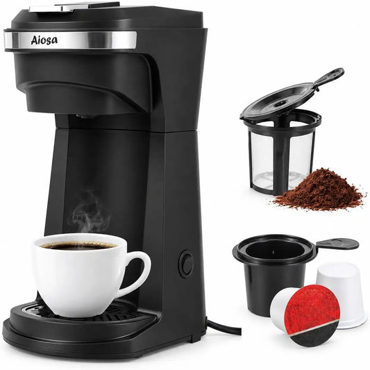Single Serve Coffee Maker, KCup Pods & Ground Coffee