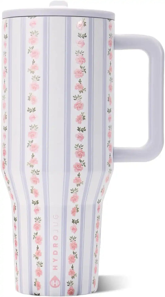 HydroJug Traveler 40oz, Insulated Water Bottle with Handle, Primrose