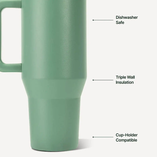 HydroJug Traveler 32oz, Insulated Water Bottle with Handle, Sage