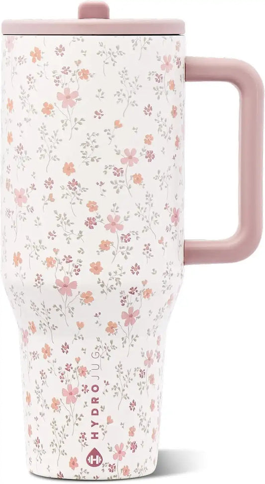 HydroJug Traveler 40oz, Insulated Water Bottle with Handle, Magnolia