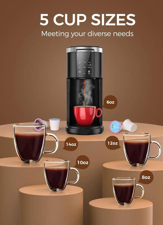Electactic LED Single Serve Coffee Maker for KCup Pods & Ground Coffee
