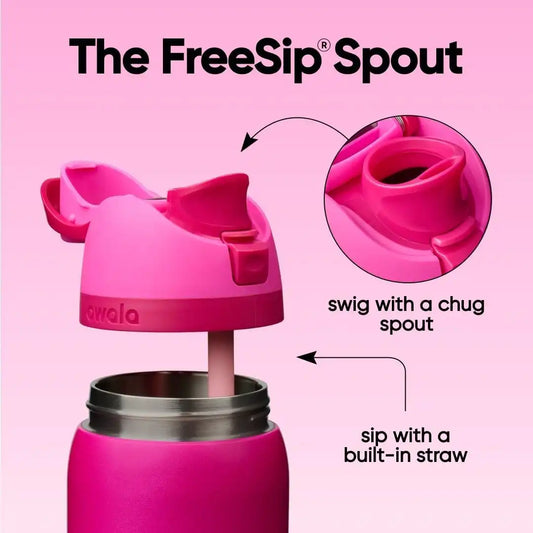 Owala FreeSip Stainless Steel Water Bottle 32 oz Read My Lips