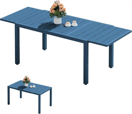 SERWALL Outdoor Expandable Dining Table 60" - 83", Blue
