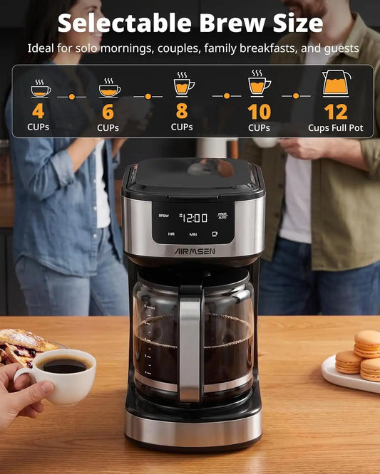 AIRMSEN Drip Coffee Maker 12-Cup Programmable