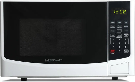 Farberware White Microwave Oven, 0.9 Cu. Ft., 900 Watts, Countertop