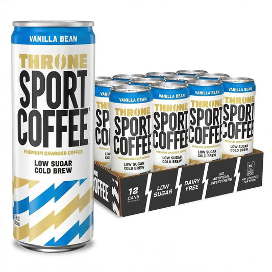 Throne Sport Coffee, Vanilla Bean Cold Brew, Low Sugar, Dairy Free - 12Pk