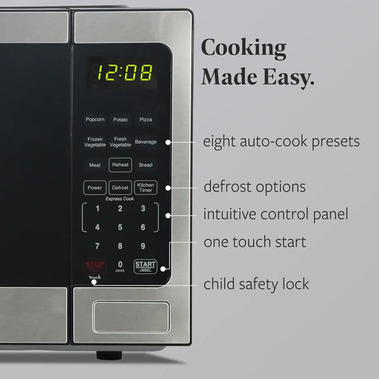 Farberware Stainless Steel Microwave Oven 0.9 cu. ft. 900 Watts, Countertop