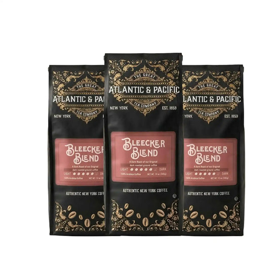 A&P Bleecker Blend Dark Roast Ground Coffee, 100% Arabica, 12 oz, 3 Pack