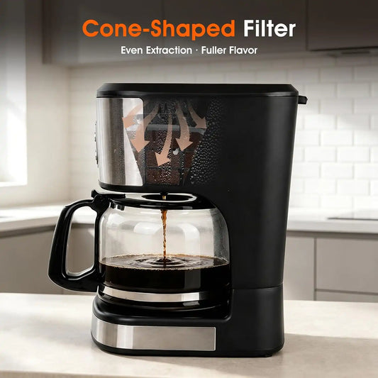 12 Cup Programmable Drip Coffee Maker, Fully Automatic Brewer