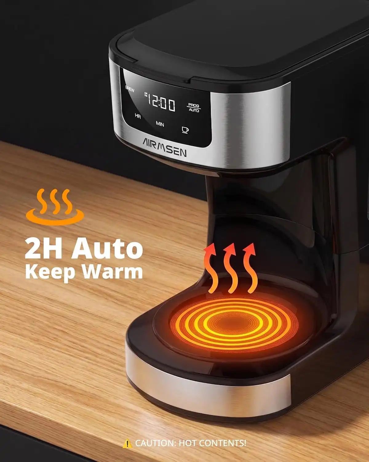 AIRMSEN Drip Coffee Maker 12-Cup Programmable