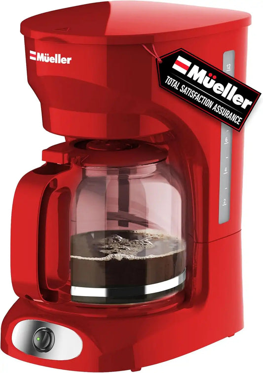 MUELLER HOME 12-Cup Red Coffee Maker