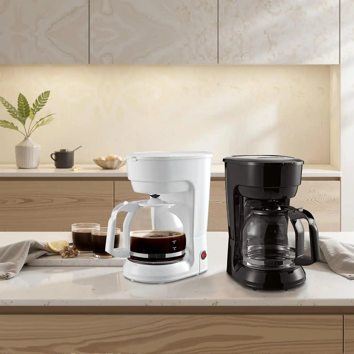 Black 12-Cup Drip Coffee Maker, FDA Grade, Quick Brew for Home & Kitchen, Coffee Bar Essential