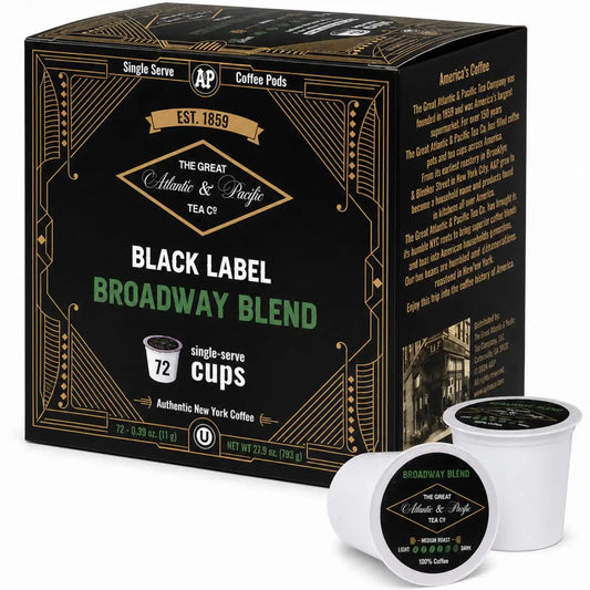 A&P Broadway Blend Medium Roast Coffee Pods, 100% Arabica, 72 Count