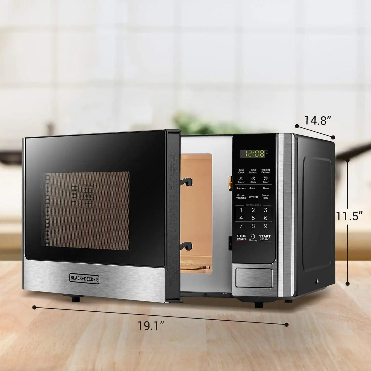 BLACK+DECKER Countertop Microwave Oven, 0.9 Cu.Ft, 900W, Stainless Steel