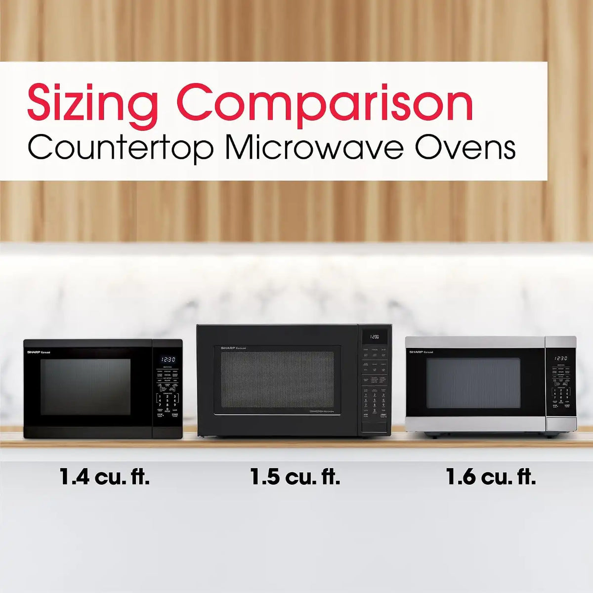 Sharp SMC1461KB 1.4 cu. ft. 1100W Black Countertop Microwave Oven
