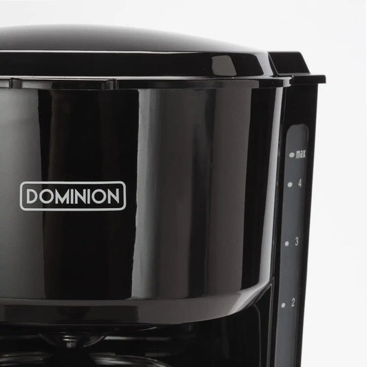 Dominir Compact Coffee Pot Brewer Machine, Quiet Operation with On/Off LED Indicator Light, Convenient Cord Storage and e, Black