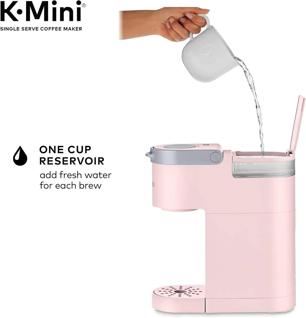 Keurig K-Mini Single Serve K-Cup Pod Coffee Maker, 6 to 12oz Brew size, with Cord Storage, Perfect for Small Spaces, Dusty Rose