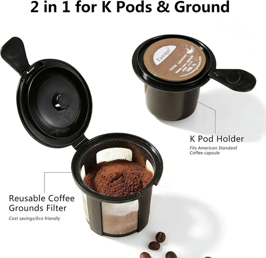 Single Serve Coffee Maker, KCup & Ground Coffee, 6-14 Oz Brew Sizes