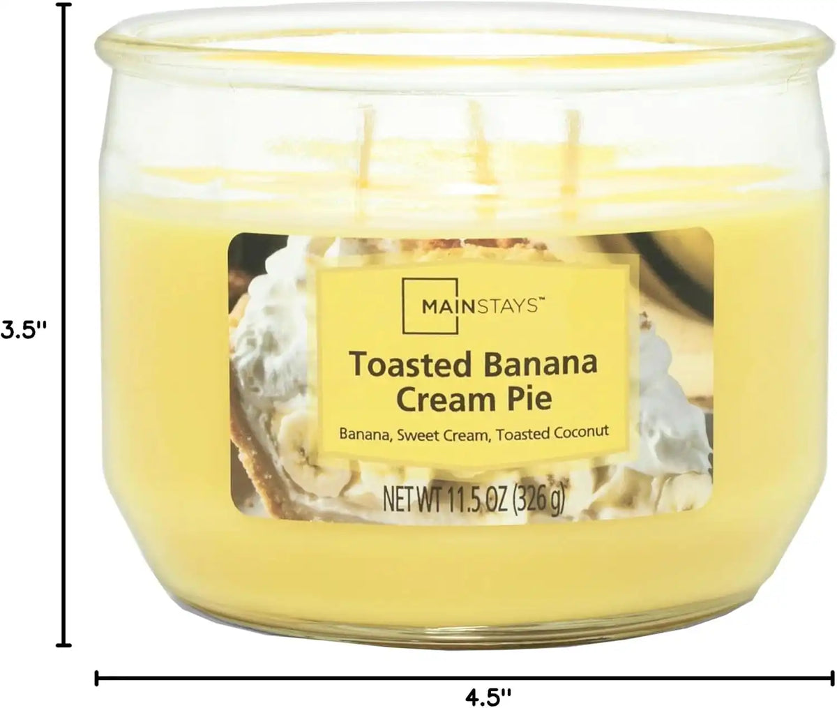 Mainstays 11.5oz Scented Candle 2-Pack (Toasted Banana Cream Pie)