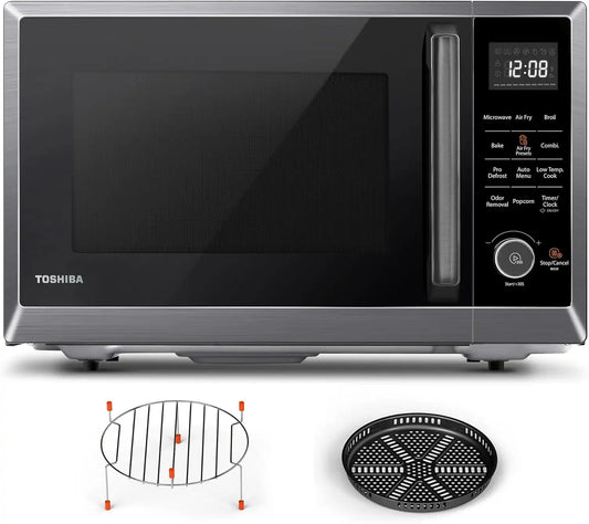 TOSHIBA Air Fryer Combo Microwave, 1.0 Cu.Ft, Black Stainless Steel