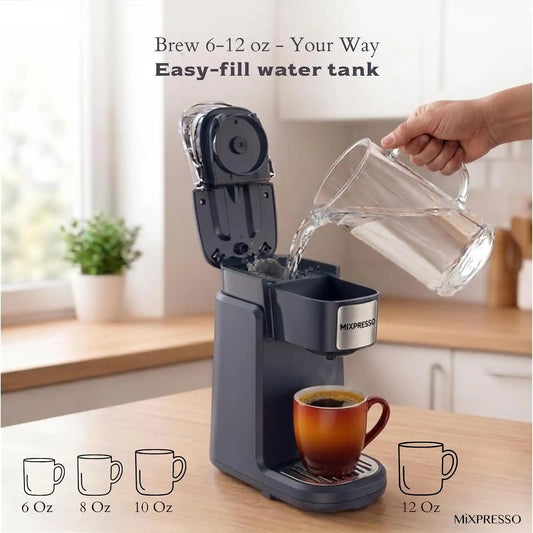 Mixpresso Single Serve Coffee Maker K Cup Coffee Maker for K Pods & Grounds