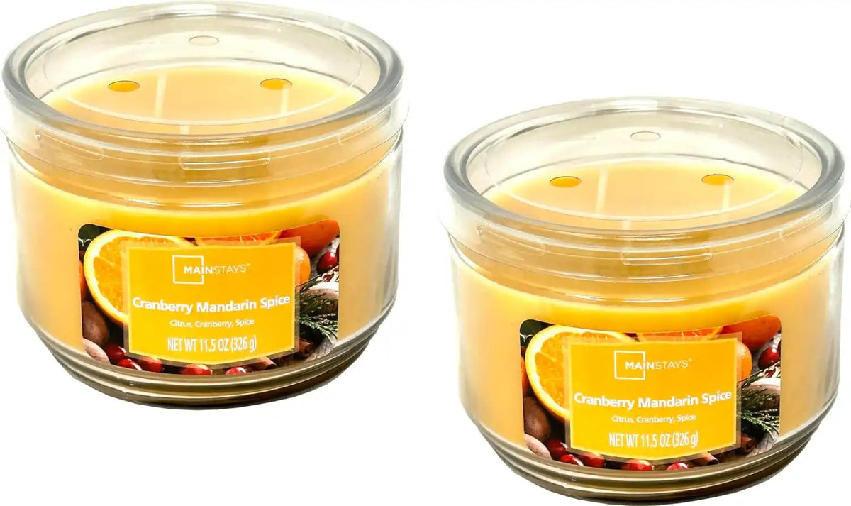 Mainstays 11.5oz Scented Candle 2-Pack (Cranberry Mandarin Spice)