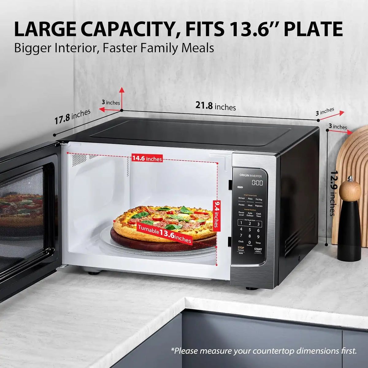 TOSHIBA Countertop Microwave Oven with Inverter Technology, 1.6 Cu.Ft