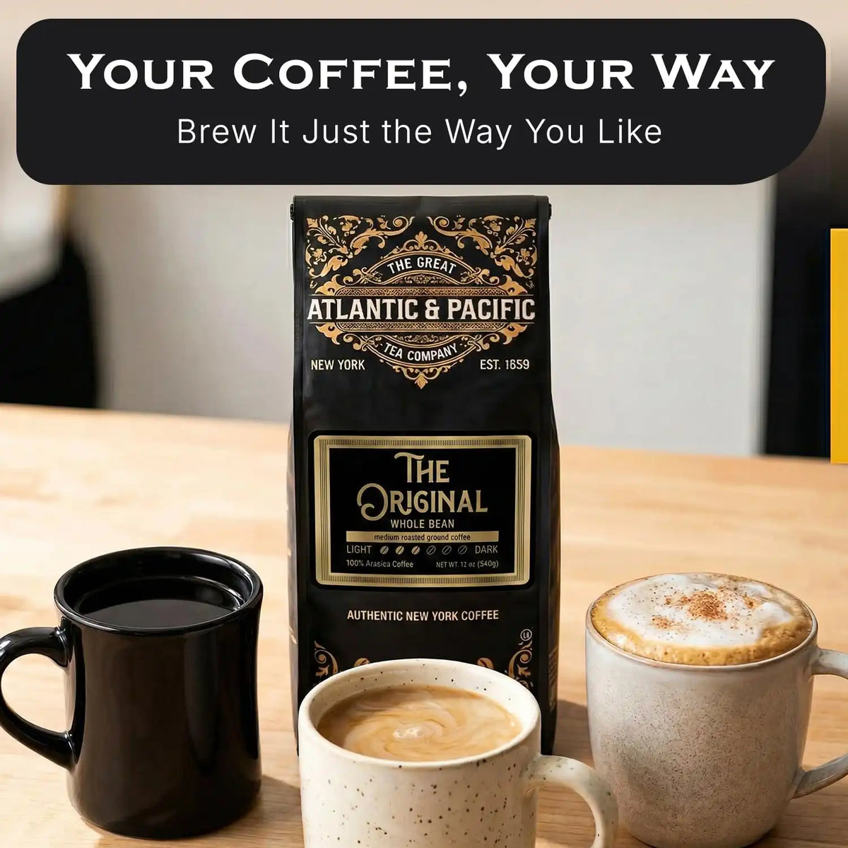 A&P The Original Colombian Medium Roast Whole Bean Coffee, 12 oz, 1 Pack