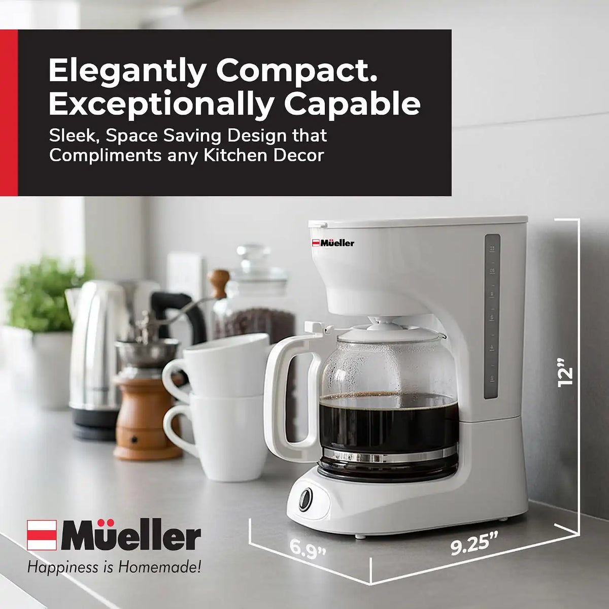 MUELLER HOME 12-Cup White Coffee Maker