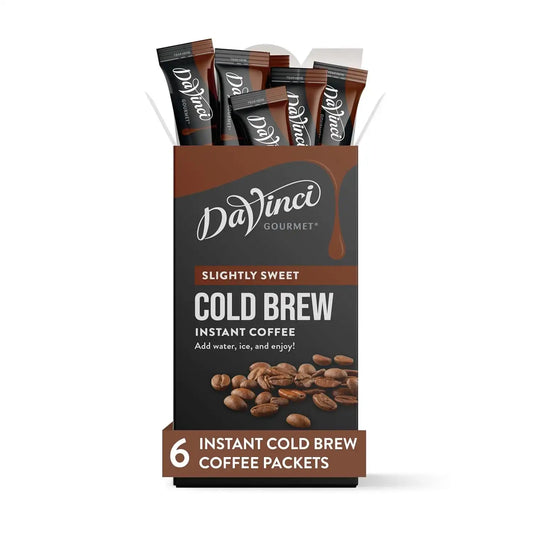 DaVinci Gourmet Slightly Sweet Cold Brew Stick Pack, Instant Coffee Powder, 6 Count (Pack of 1)