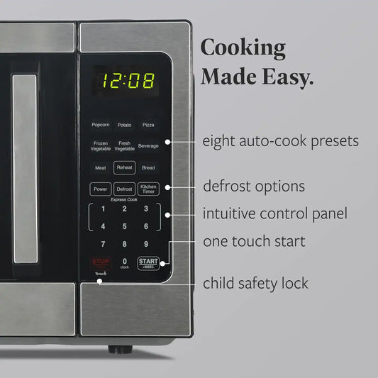 Farberware Stainless Steel Microwave Oven 0.9 cu. ft. 900 Watts, Countertop