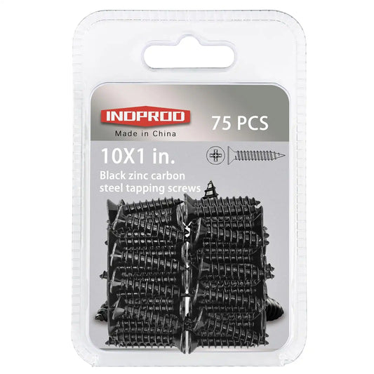 #10 X 1 Black Screw,Flat Head Phillips Wood Screw, Electroplating Black Carbon Steel, #10 X 1-Inch, 75Pcs