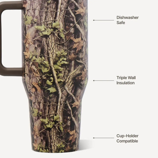 HydroJug Traveler 40oz, Insulated Water Bottle with Handle, Woodland