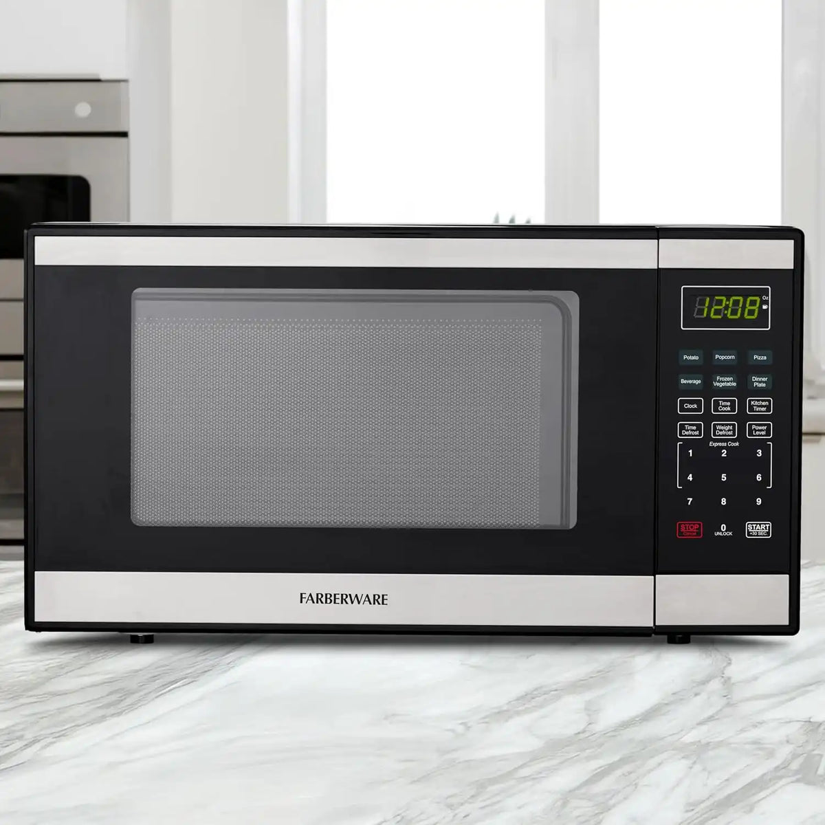 Farberware Stainless Steel Microwave Oven 1.3 Cu. Ft. 1000 Watts Countertop