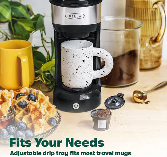 bella Dual Brew Single Serve Coffee Maker, Black